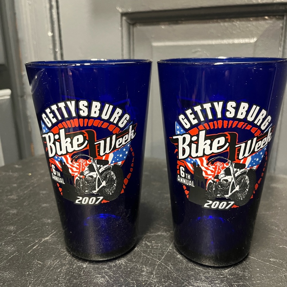 Gettysburg Bike Week Beer Glass & Miller Lite Beer Glass